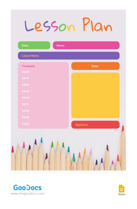 Colorful Lesson Plan — Free Google Slides Template Image 4