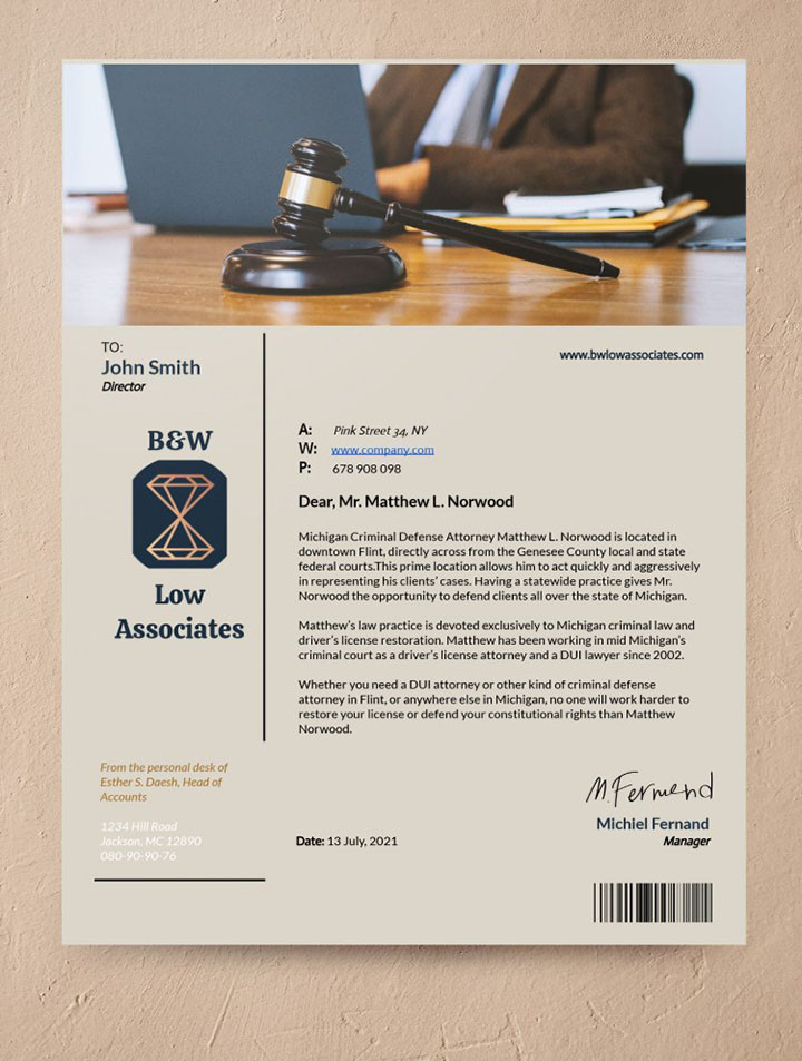 Attorney Letterhead – free Google Docs template Image 8