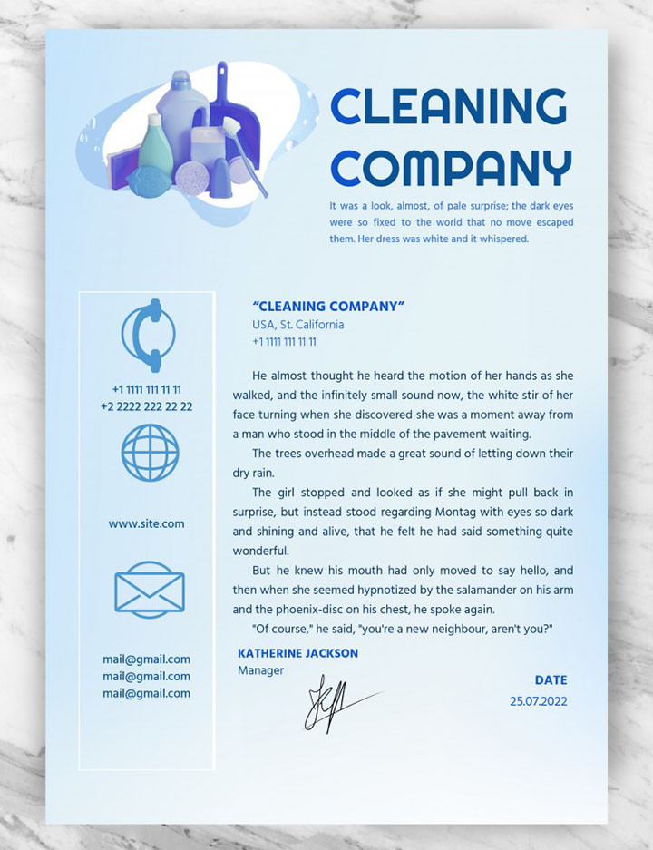 Cleaning Company Letterhead – free Google Docs template Image 12