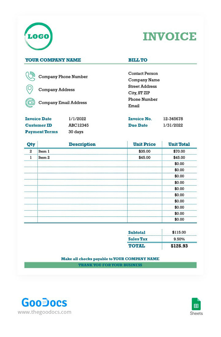 30 Free Invoice Templates In Google Sheets 4templates 30 Free Invoice Templates In Google Sheets 4templates