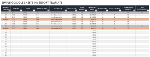 Free Simple Google Sheets Inventory Template Image 26