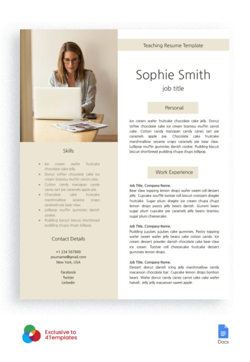 30 Free Editable Google Docs CV and Resume Templates for Teachers and ...
