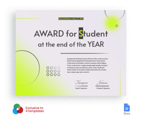 30+ Free Award and Certificate Templates in Google Docs | 4Templates.com