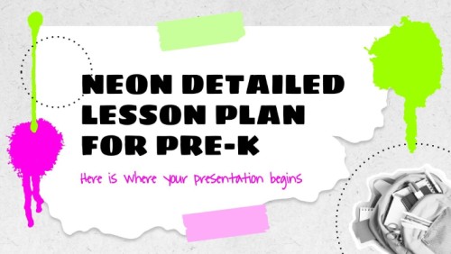 Neon Detailed Lesson Plan for Pre-K — Free Google Slides Template Image 14