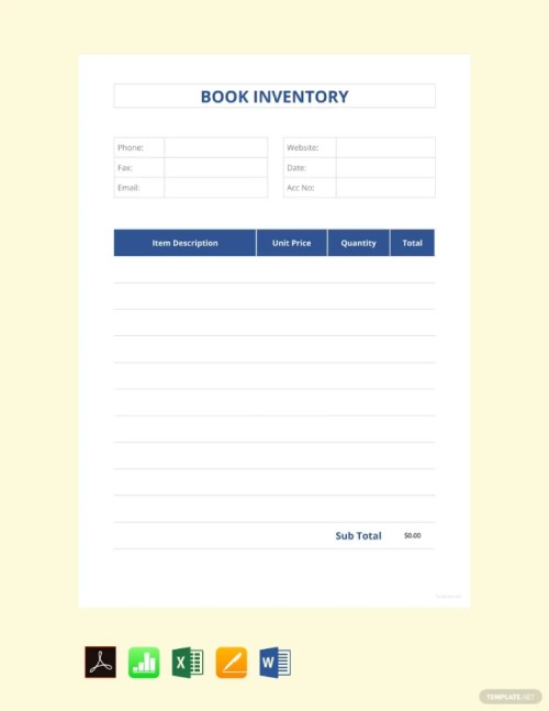 Free Book Inventory Google Sheets Template Image 12