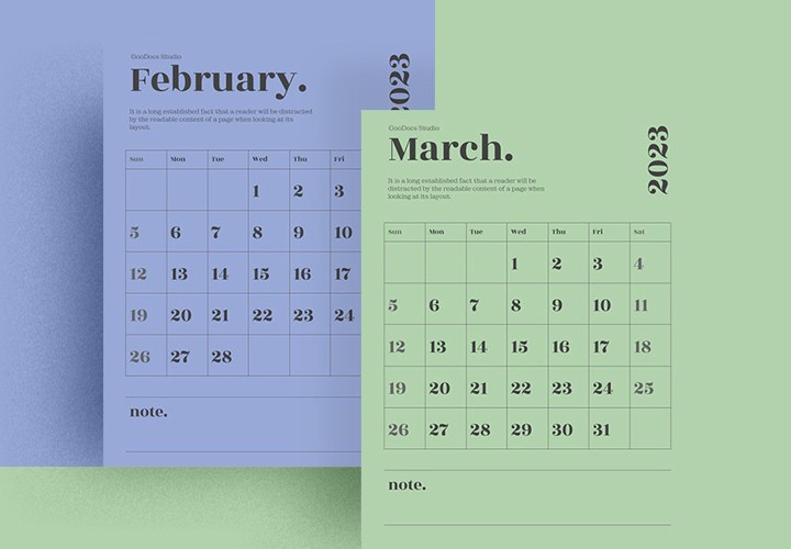 20+ Free Beautiful Calendar Templates in Google Docs